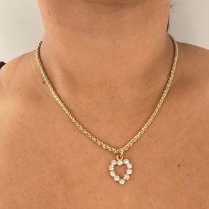 Gold CZ Heart Necklace New Unbranded